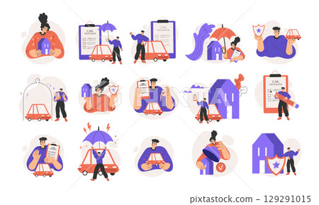 Contemporary Lifestyle Illustrations Representing Diverse Activities and Services Offered Contemporary Lifestyle Illustrations Representing Diverse Activities and Services Offered 129291015