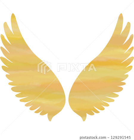 美麗的水彩畫天使的翅膀圖示圖像插圖 129291545