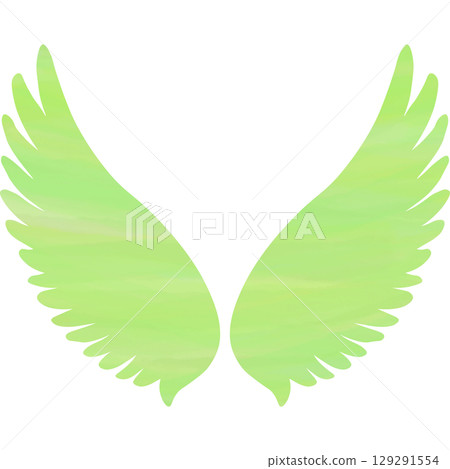 美麗的水彩畫天使的翅膀圖示圖像插圖 129291554