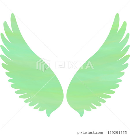 美麗的水彩畫天使的翅膀圖示圖像插圖 美麗的水彩畫天使的翅膀圖示圖像插圖 129291555
