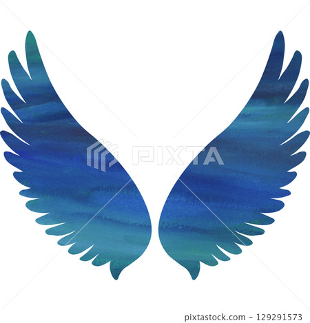美麗的水彩畫天使的翅膀圖示圖像插圖 美麗的水彩畫天使的翅膀圖示圖像插圖 129291573