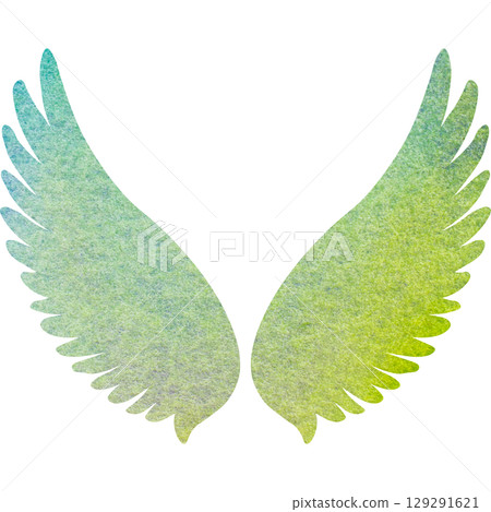 美麗的水彩畫天使的翅膀圖示圖像插圖 美麗的水彩畫天使的翅膀圖示圖像插圖 129291621