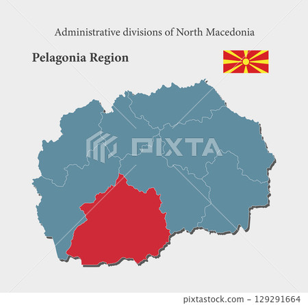 Vector map of North Macedonia, Pelagonia Region Vector map of North Macedonia, Pelagonia Region 129291664