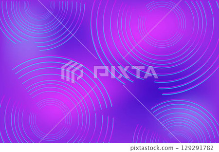 Blue and violet gradient futuristic background glitch effect. Vector neon vibrant banner, mesh cover with techno line circles 129291782