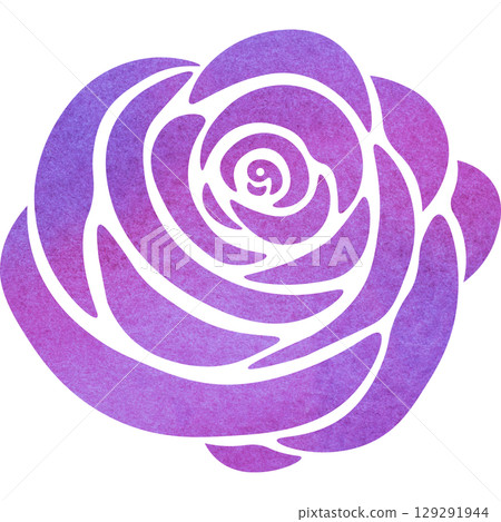 美麗的水彩玫瑰圖示圖像插圖 美麗的水彩玫瑰圖示圖像插圖 129291944
