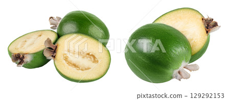 Feijoa fruit isolated on white background Feijoa fruit isolated on white background 129292153