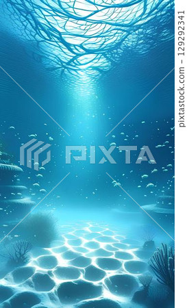 背景資料：光線透過的海底影像 129292341
