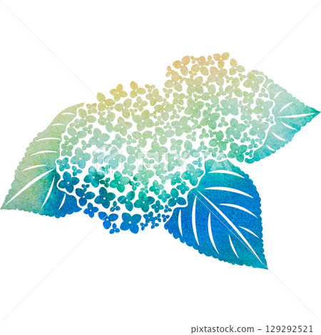 美麗的繡球花圖示圖像插圖的水彩圖案 129292521