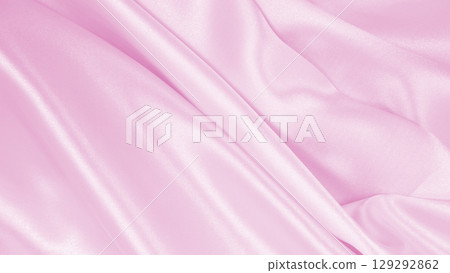 Smooth elegant pink silk or satin texture as wedding background. Luxurious background design 129292862