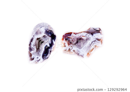 Macro mineral stone agate bud on white background 129292964