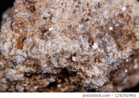 Macro mineral stone Albit on black background Macro mineral stone Albit on black background 129292968