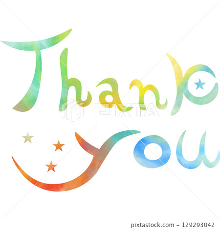 Beautiful watercolor pattern of thank you icon image illustration Beautiful watercolor pattern of thank you icon image illustration 129293042