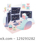 A woman doing day trading 129293282