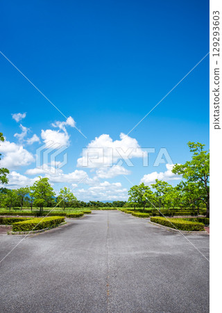 "Summer background material" Refreshing blue sky and white clouds "Summer background material" Refreshing blue sky and white clouds 129293603