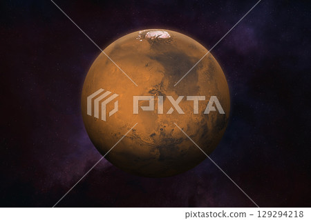 Mars the Red Planet. Planet Mars galaxy and nebula. 129294218