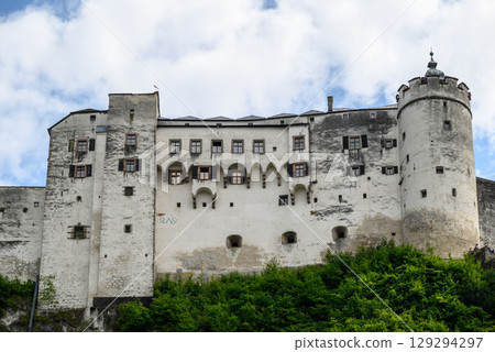 Historic old town of Salzburg and Hohensalzburg Fortress atop the Festungsberg hill in Salzburg, Austria Historic old town of Salzburg and Hohensalzburg Fortress atop the Festungsberg hill in Salzburg, Austria 129294297