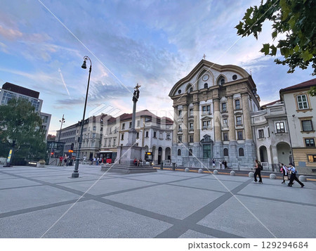 Ursuline Church of the Holy Trinity in Ljubljana, the capital of Slovenia Ursuline Church of the Holy Trinity in Ljubljana, the capital of Slovenia 129294684
