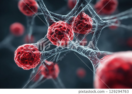 Hemoglobin molecule in human body. Iron-containing oxygen transport protein in red blood cells 129294763