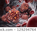 Hemoglobin molecule in human body. Iron-containing oxygen transport protein in red blood cells 129294764