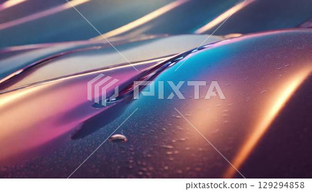 Abstract wavy liquid texture. Generative AI. Abstract wavy liquid texture. Generative AI. 129294858