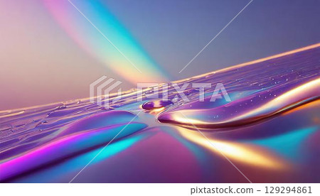 Abstract wavy liquid texture. Generative AI. 129294861