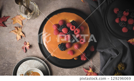 Delicious caramel cake Delicious caramel cake 129296069