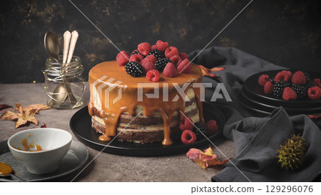 Delicious caramel cake Delicious caramel cake 129296076