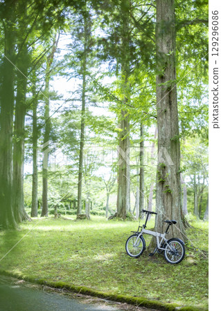 Fresh greenery and early summer cycling image (Hiruzen Plateau) Fresh greenery and early summer cycling image (Hiruzen Plateau) 129296086