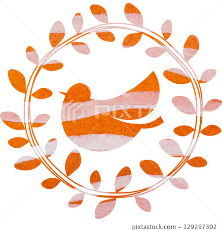 美麗的水彩畫橄欖和鳥圖示圖像插圖 美麗的水彩畫橄欖和鳥圖示圖像插圖 129297302