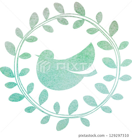 美麗的水彩畫橄欖和鳥圖示圖像插圖 美麗的水彩畫橄欖和鳥圖示圖像插圖 129297310
