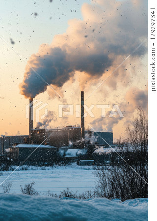 photograph area dawn dusk appears industrial 129297341