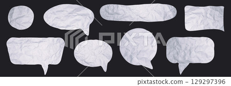 Speech bubbles paper texture set Speech bubbles paper texture set 129297396