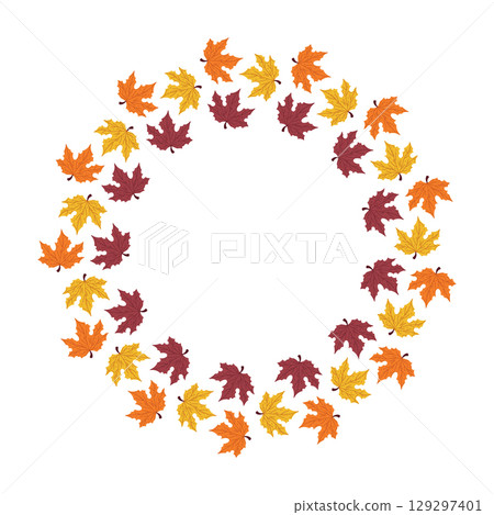 Autumn leaves circle frame Autumn leaves circle frame 129297401