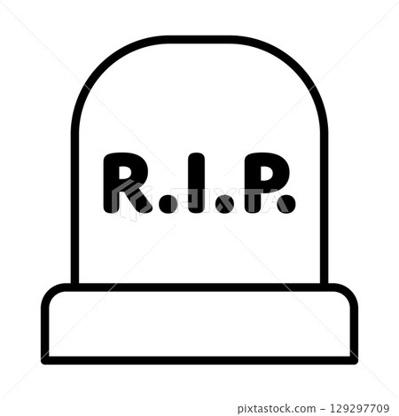 Halloween icon of a gravestone with R.I.P. 129297709