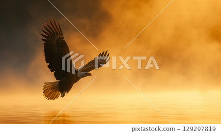 RV truck in camping site with landscape of American Wild West with desert sandstones. RV truck in camping site with landscape of American Wild West with desert sandstones. 129297819