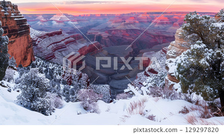 RV truck in camping site with landscape of American Wild West with desert sandstones. RV truck in camping site with landscape of American Wild West with desert sandstones. 129297820