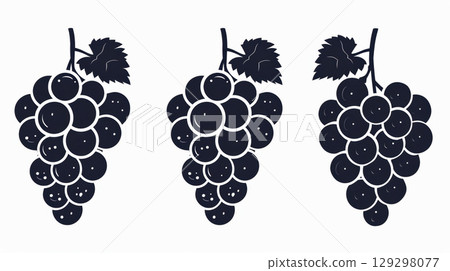 illustration bunch grapes grape shape texture 129298077