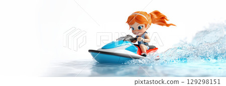scene girl hair eyes jet ski 129298151