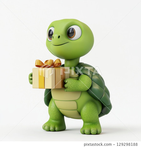 3d cartoon character gift turtle box 129298188