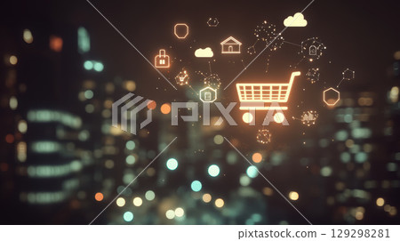 representation cart icons aspects digital green representation cart icons aspects digital green 129298281