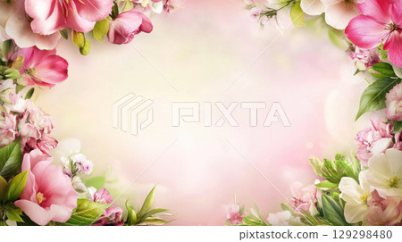 frame color flowers variety colors closeup 129298480