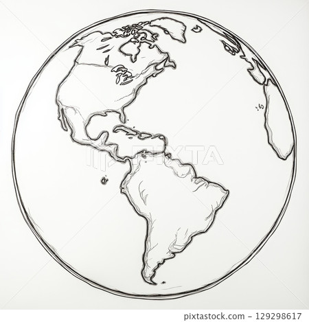 line earth frame drawing black white 129298617