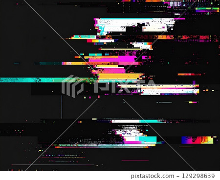 神秘的黑色故障噪音背景 129298639