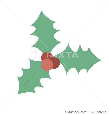 Holly illustration set Holly illustration set 129299284