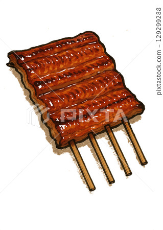 烤鰻魚的插圖 129299288