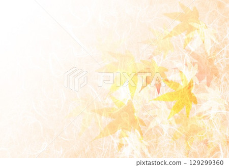 蓬鬆的日本紙上的秋葉 蓬鬆的日本紙上的秋葉 129299360