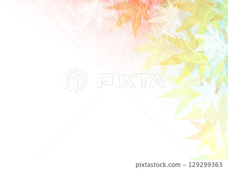 Autumn leaves on fluffy Japanese paper 129299363