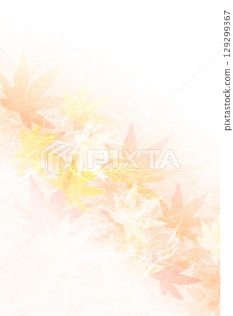 蓬鬆的日本紙上的秋葉 129299367