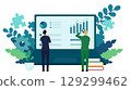 Businessman analyzing data displayed on a laptop (white) 129299462