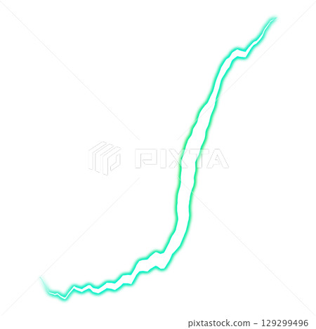 Green energy current arc on transparent background 129299496